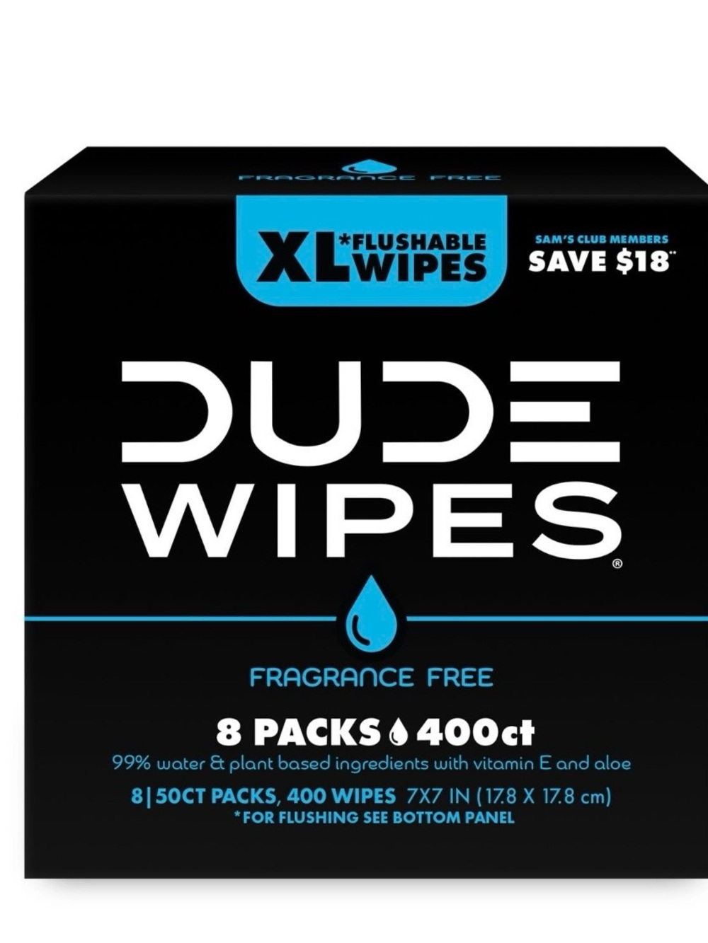 DUDE Wipes Fragrance-Free + Moisturizing XL Flushable Wipes, 480 Wipes